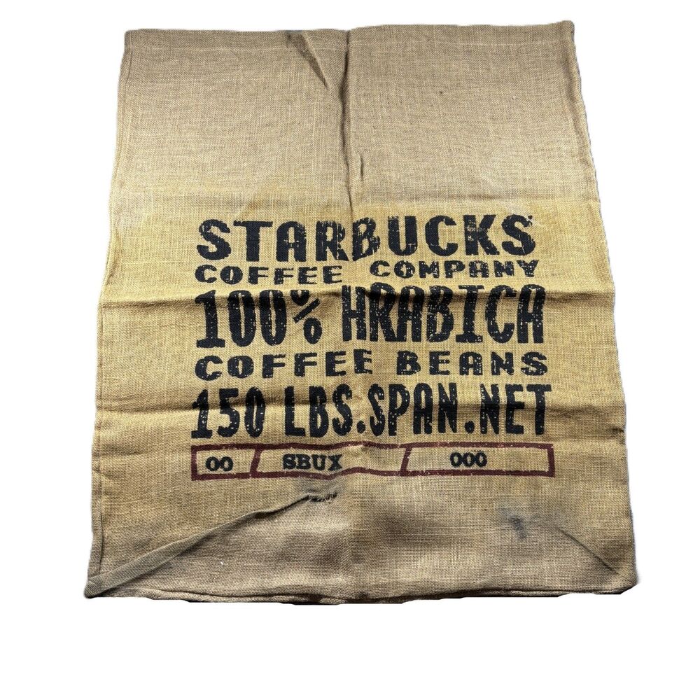 Starbucks Burlap Coffee Bag Sack Jute 100% Arabica Beans 150 Pound Large Size